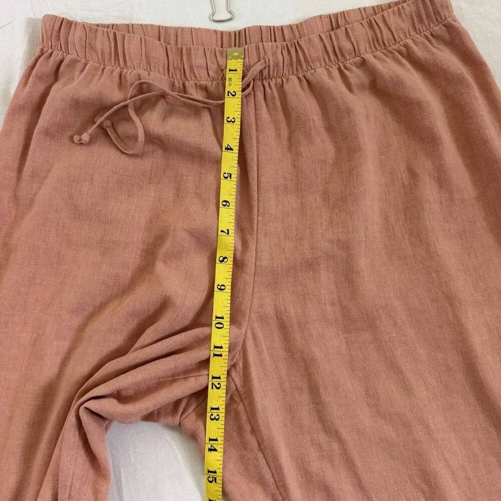 Aritzia Wilfred Free Lodge Linen Blend Pants L Gd Dulce Brown Wide Leg Coastal